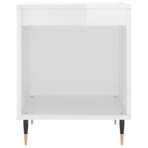 Sengeskabe 2 stk. 40x35x50 cm konstrueret træ hvid højglans