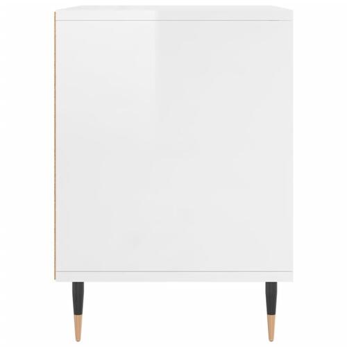 Sengeskabe 2 stk. 40x35x50 cm konstrueret træ hvid højglans