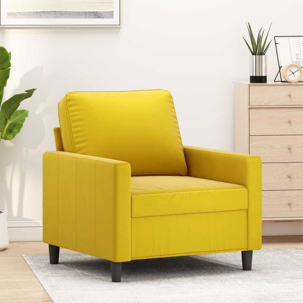 Lænestol 60 cm velour gul