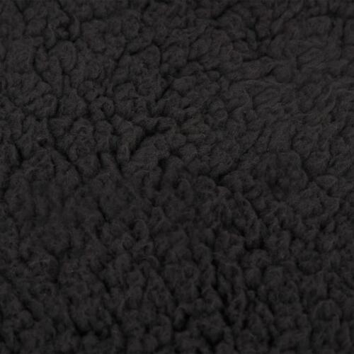 Ergonomisk hundeseng 90x64 cm hør-look fleece sort