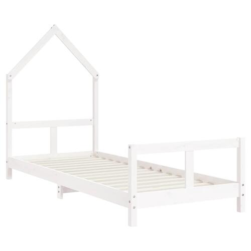 Sengeramme til juniorseng 80x200 cm massivt fyrretræ hvid