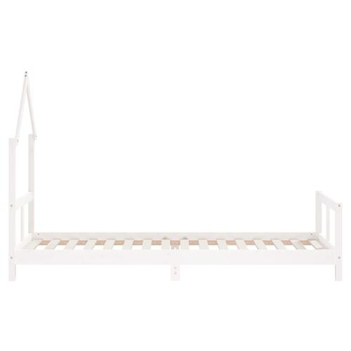 Sengeramme til juniorseng 80x200 cm massivt fyrretræ hvid