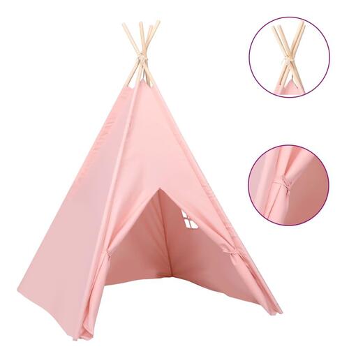 Tipi til børn 120x120x150 cm med bærepose polyester pink