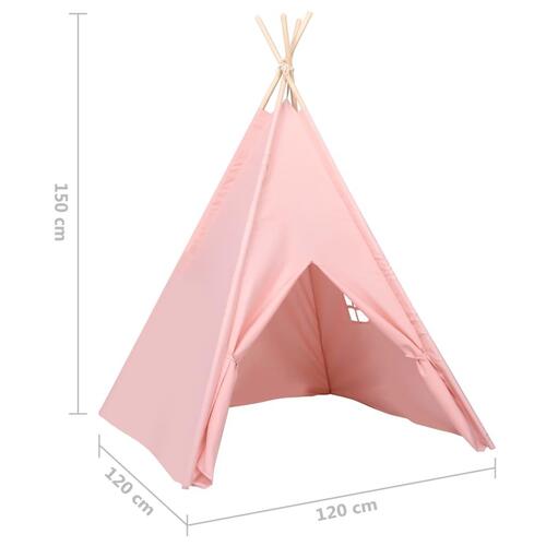 Tipi til børn 120x120x150 cm med bærepose polyester pink