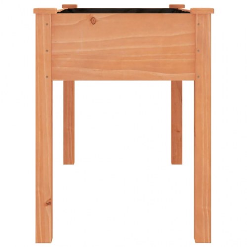 Plantekasse med foring i massivt fyrretræ - brun 118 x 59 x 76 cm
