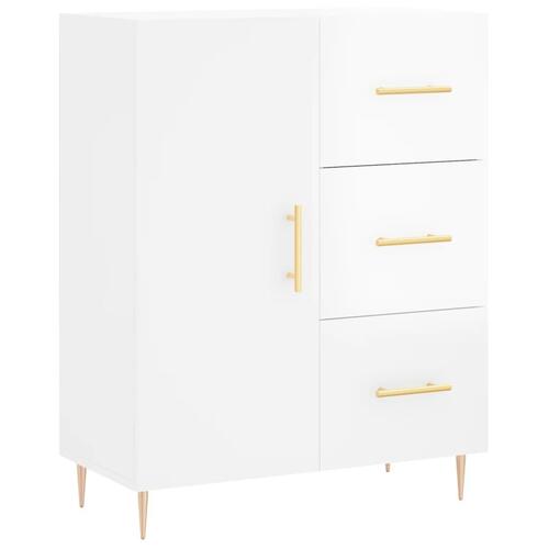 Skænk 69,5x34x90 cm konstrueret træ hvid højglans
