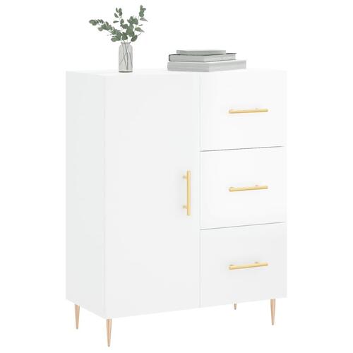 Skænk 69,5x34x90 cm konstrueret træ hvid højglans