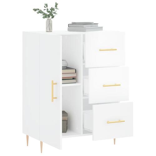 Skænk 69,5x34x90 cm konstrueret træ hvid højglans