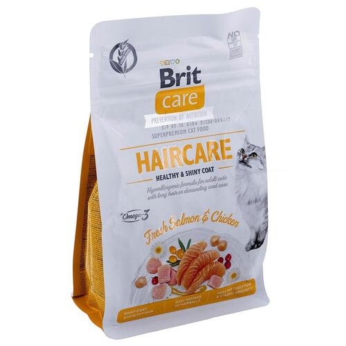 Kattemad Brit Care Grain Free Haircare Healthy & Shiny Coat Voksen Kylling Laksefarvet 400 g