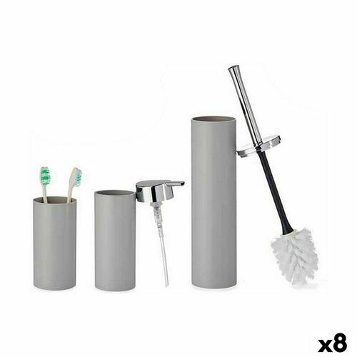 Berilo Conjunto de Banho B6274 S3-1 - gråt badeværelsessæt i plastik (8 enheder)