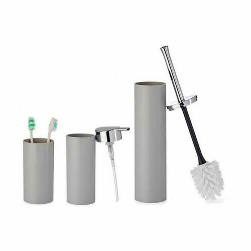 Berilo Conjunto de Banho B6274 S3-1 - gråt badeværelsessæt i plastik (8 enheder)