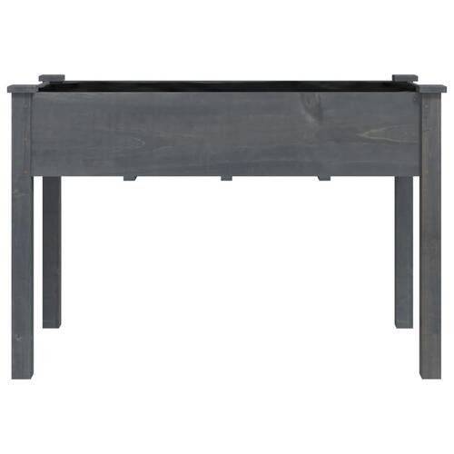 Plantekasse med foring 118x59x76 cm massivt fyrretræ grå