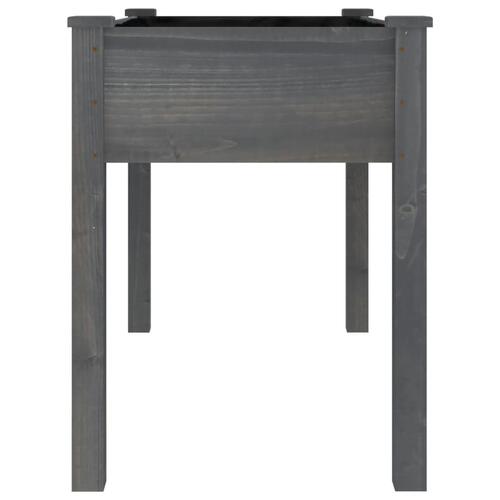 Plantekasse med foring 118x59x76 cm massivt fyrretræ grå