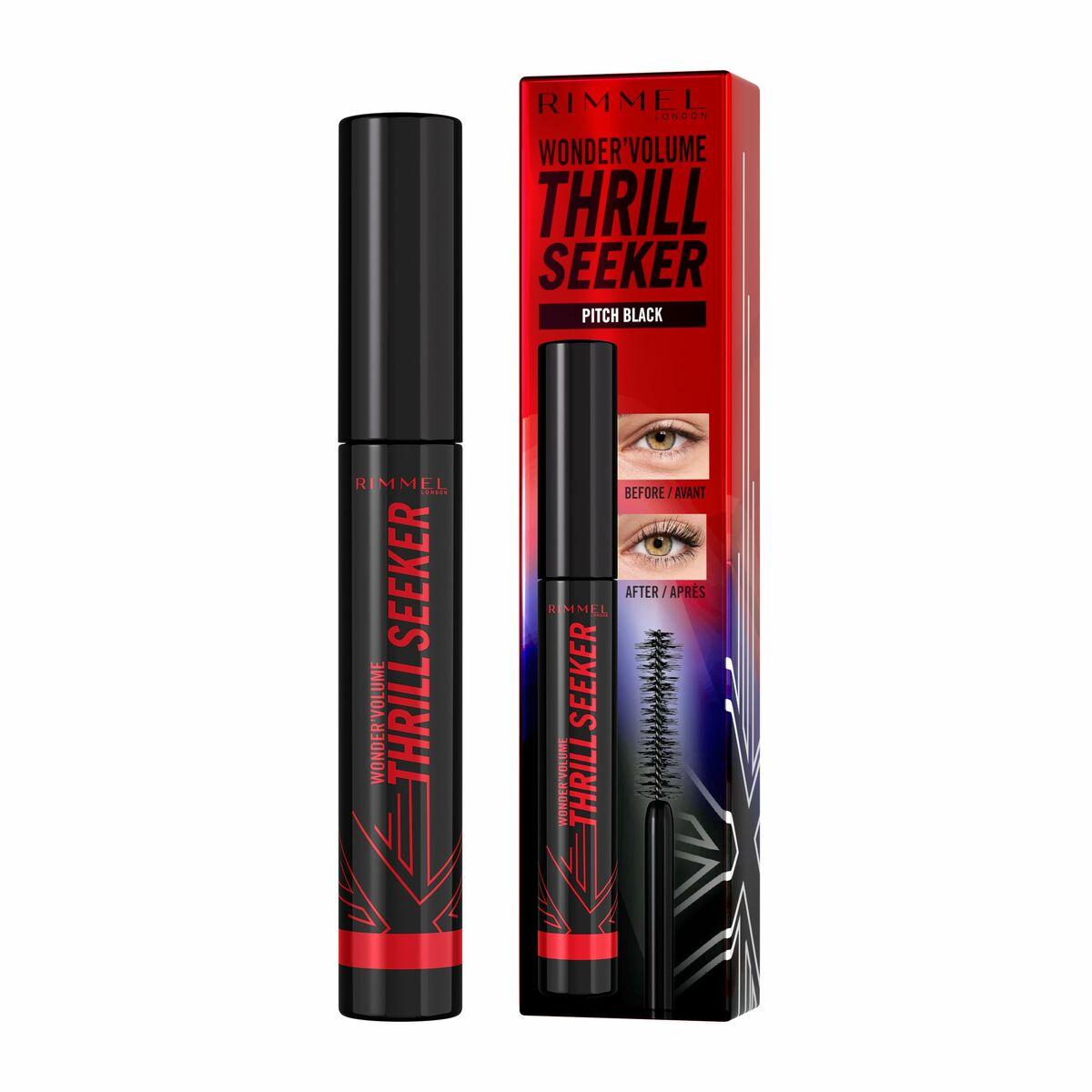 Mascara til Øjenvipper Rimmel London Volume Thrill Seeker Nº 004 Pitch Black 8 ml