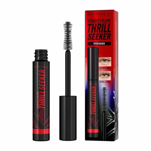 Mascara til Øjenvipper Rimmel London Volume Thrill Seeker Nº 004 Pitch Black 8 ml