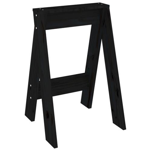 Taburetter 2 stk. 40x40x60 cm massivt fyrretræ sort