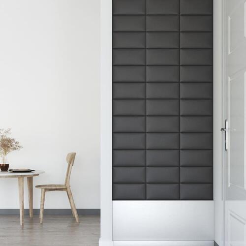 Vægpaneler 12 stk. 30x15 cm 0,54 m² kunstlæder grå