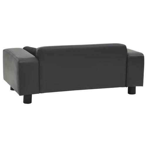 Hundesofa 81x43x31 cm plys og kunstlæder mørkegrå