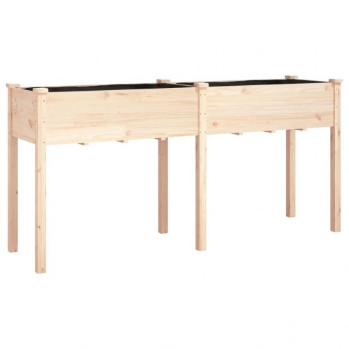 Plantekasse med foring i massivt fyrretræ - 161 x 45 x 76 cm