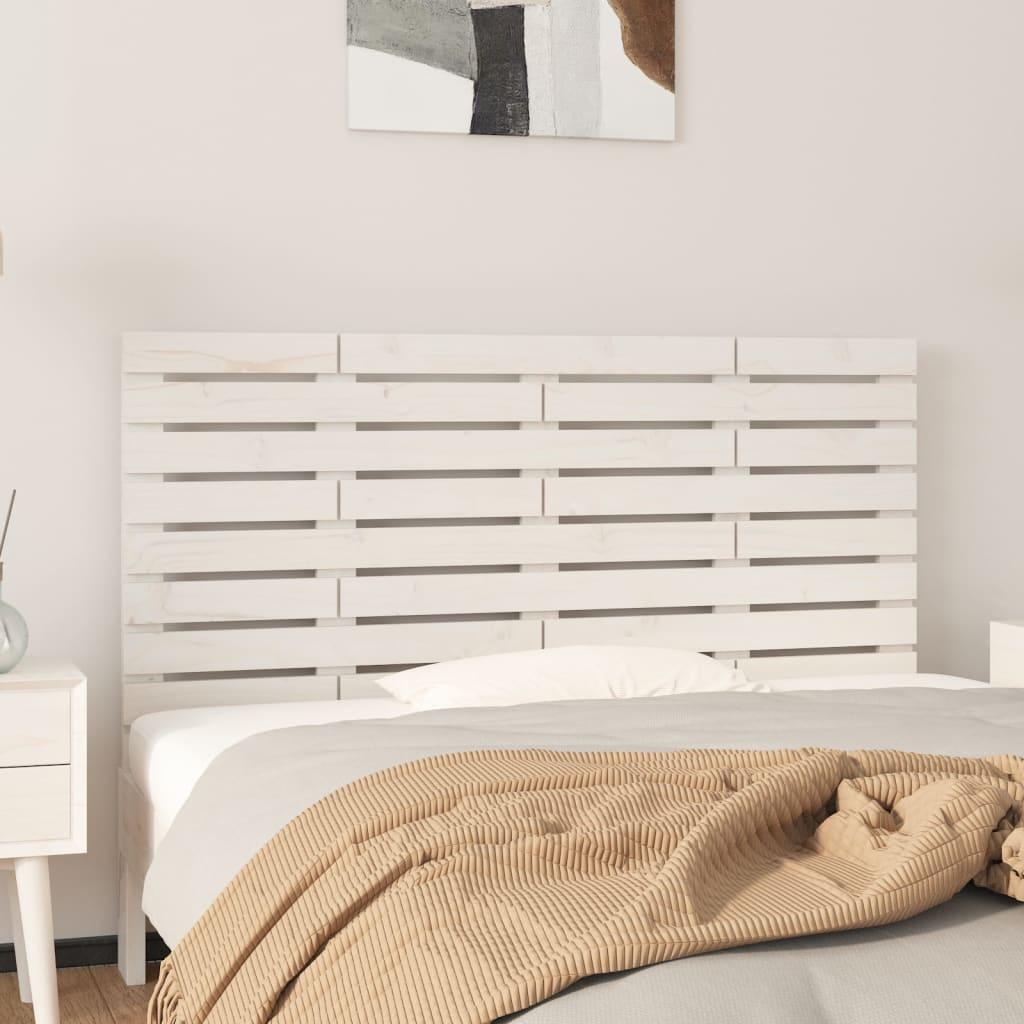 Sengegavl 126x3x63 cm massivt fyrretræ hvid billede