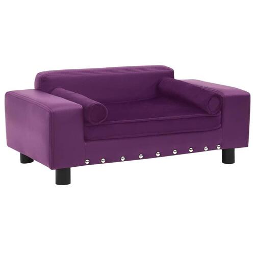 Hundesofa 81x43x31 cm plys og kunstlæder bordeauxfarvet