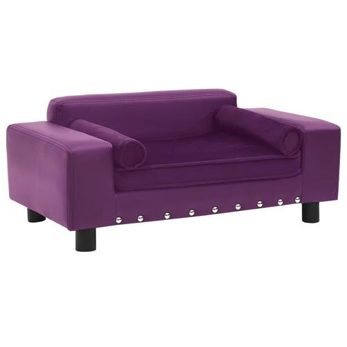 Hundesofa 81x43x31 cm plys og kunstlæder bordeauxfarvet