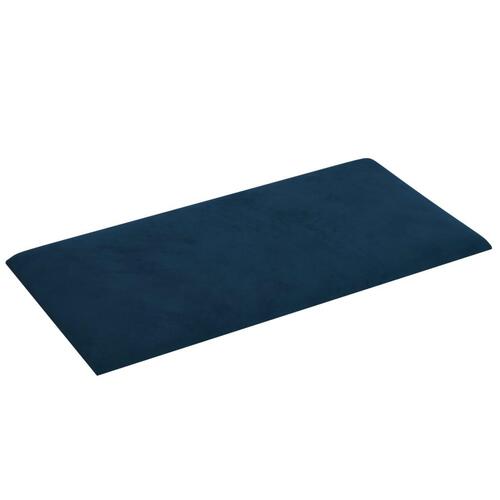 Vægpaneler 12 stk. 30x15 cm 0,54 m² fløjl blå