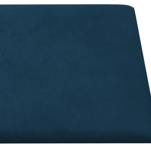 Vægpaneler 12 stk. 30x15 cm 0,54 m² fløjl blå