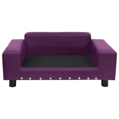 Hundesofa 81x43x31 cm plys og kunstlæder bordeauxfarvet