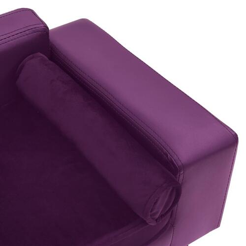 Hundesofa 81x43x31 cm plys og kunstlæder bordeauxfarvet