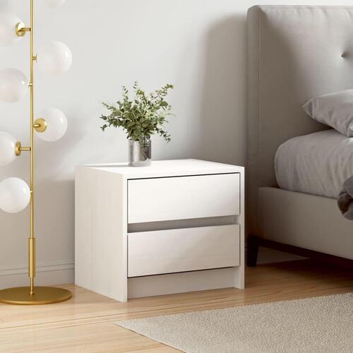 Sengebord 40x31x35,5 cm massivt fyrretræ hvid