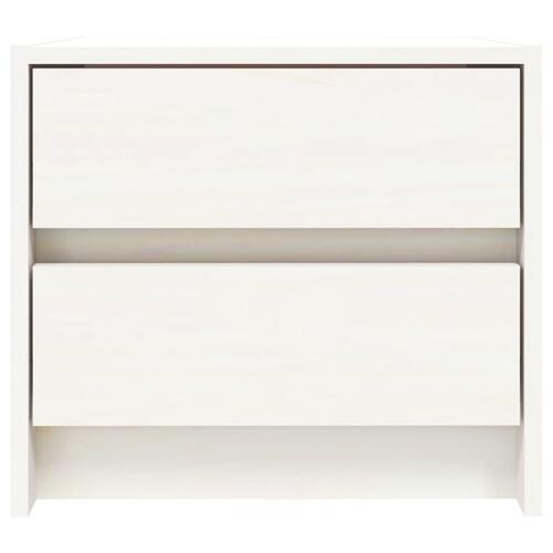 Sengebord 40x31x35,5 cm massivt fyrretræ hvid
