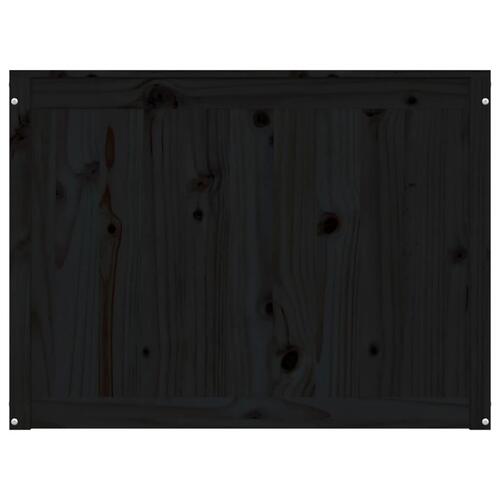 Vasketøjskurv 88,5x44x66 cm massivt fyrretræ sort