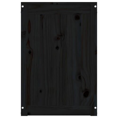 Vasketøjskurv 88,5x44x66 cm massivt fyrretræ sort