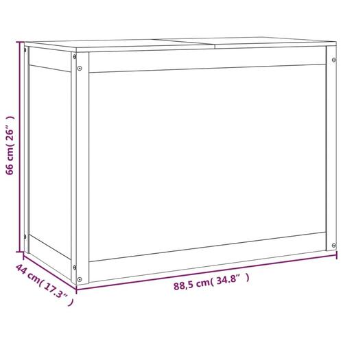 Vasketøjskurv 88,5x44x66 cm massivt fyrretræ sort