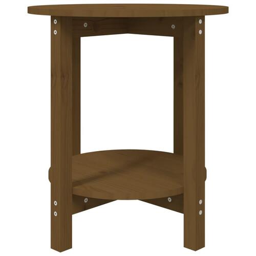 Sofabord Ø 55x60 cm massivt fyrretræ gyldenbrun