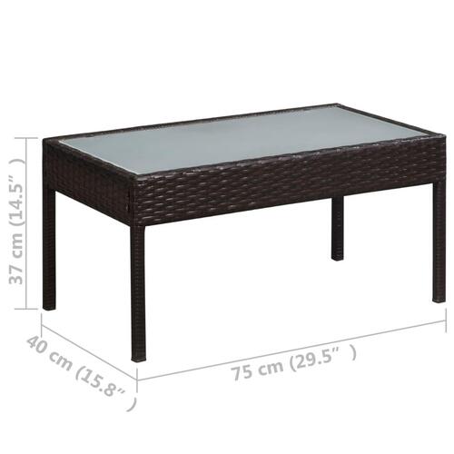 Haveloungesæt 5 dele med hynder polyrattan sort