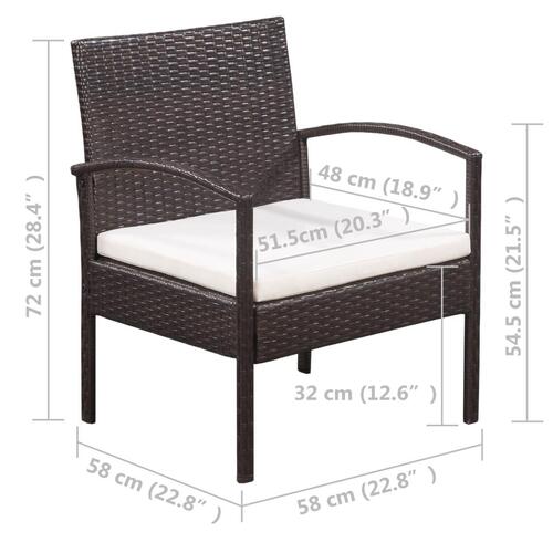 Haveloungesæt 5 dele med hynder polyrattan sort
