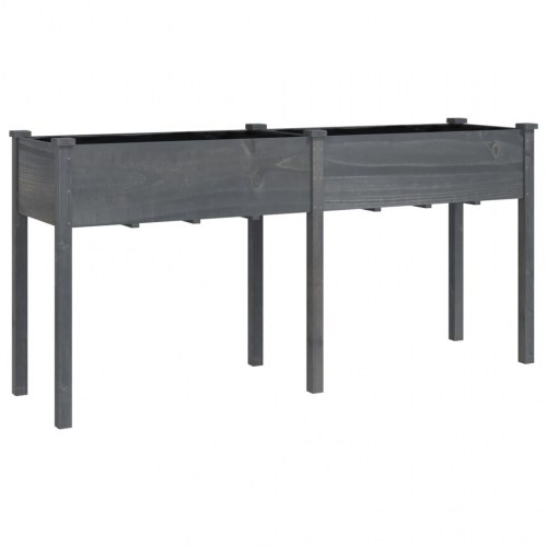 Plantekasse med foring 161 x 45 x 76 cm - grå