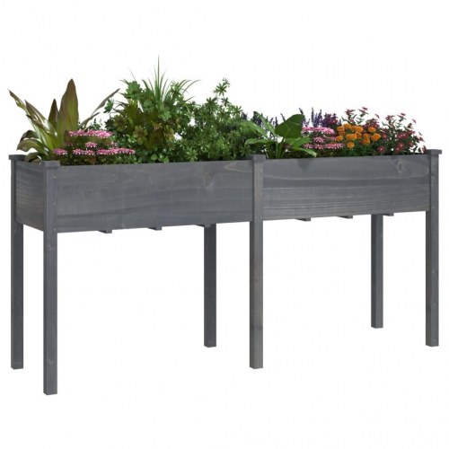 Plantekasse med foring 161 x 45 x 76 cm - grå