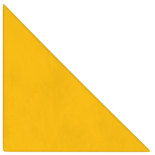 Vægpaneler 12 stk. 30x30 cm 0,54 m² fløjl gul