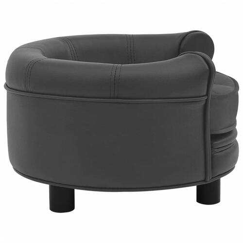Hundesofa 48x48x32 cm plys og kunstlæder mørkegrå