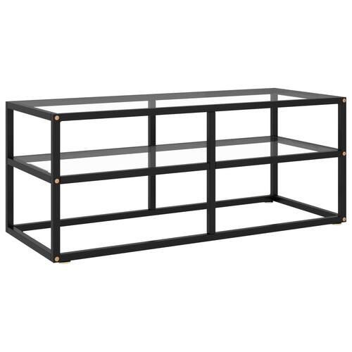 Tv-bord 100x40x40 cm hærdet glas sort