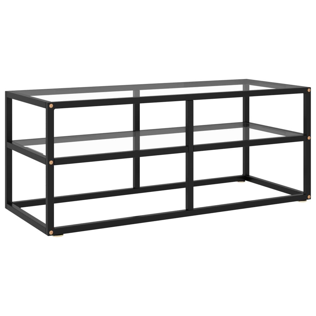 Tv-bord 100x40x40 cm hærdet glas sort