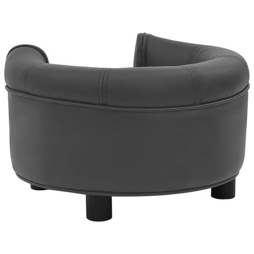 Hundesofa 48x48x32 cm plys og kunstlæder mørkegrå