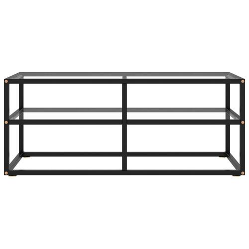 Tv-bord 100x40x40 cm hærdet glas sort