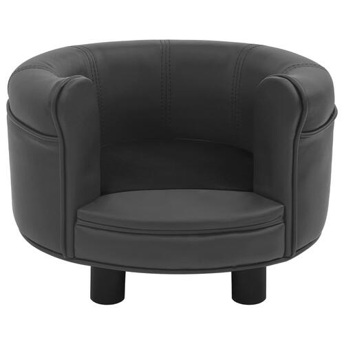Hundesofa 48x48x32 cm plys og kunstlæder mørkegrå