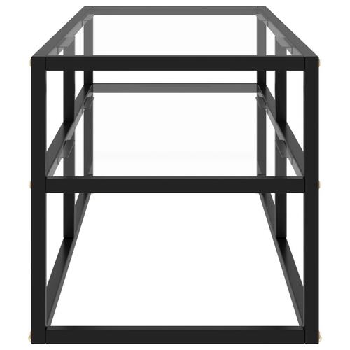 Tv-bord 100x40x40 cm hærdet glas sort