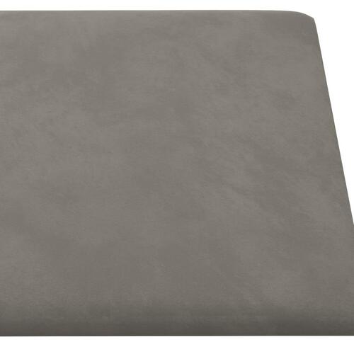 Vægpaneler 12 stk. 30x15 cm 0,54 m² fløjl lysegrå