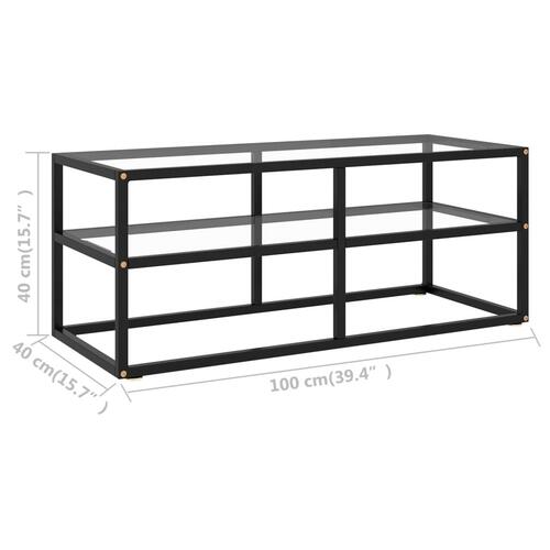 Tv-bord 100x40x40 cm hærdet glas sort